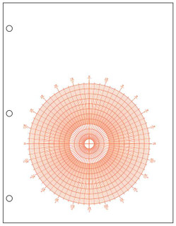 Polar with Radians Graph Paper, 1/4" - Red - 500 Sheet Ream 150203