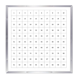 100 Number Grid - 4' x 4' Dry Erase Board 161304