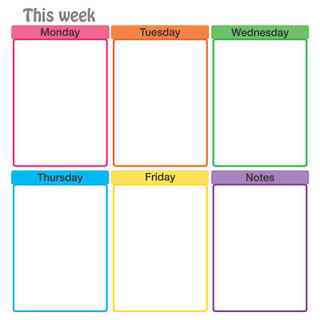 This Week At a glance-Dry Erase Static Cling Film 161502 This Week At a glance-Dry Erase Static Cling Film 161502