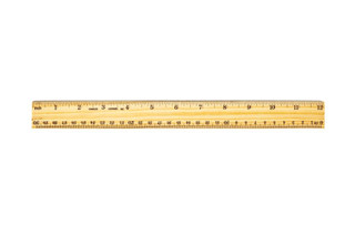Double Bevel/Metal Edge/Varnished Wood Ruler, 12 Inches 170254