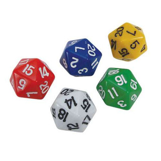 20-Sided Dice, Set of 5 180510 20-Sided Dice, Set of 5 180510