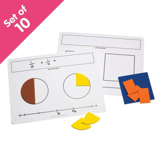 Write On/Wipe Off Fraction Mats - Set of 10 180802