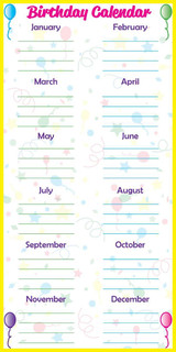 Birthday Calendar-Low Tac Adhesive 181220