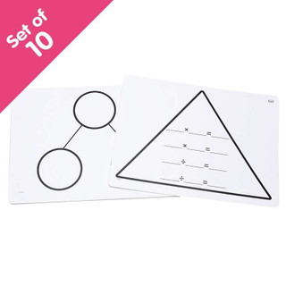 Write-On/Wipe-Off Fact Family Triangle Mats: Multiplication 192220