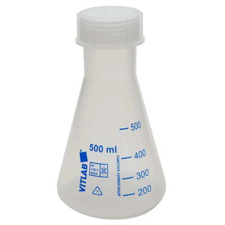 Flask Erlenmeyer w Cap, PP 500mL, Case of 6 194992