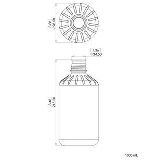 Bottle NM Graduated, PC 1000ml, Case of 12 195520