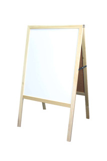 Marquee Easel (natural hardwood) White dry erase/black chalkboard 204145