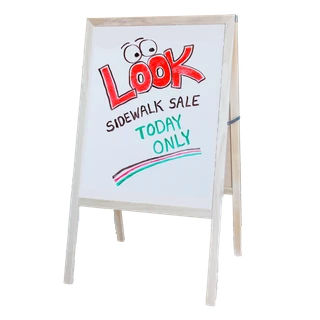 Natural wood Marquee Easel with Whiteboard & Chalkboard_main