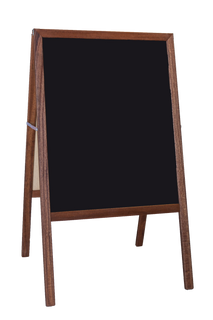 Stained Hardwood Marquee Easel with Black Chalkboard_main Stained Hardwood Marquee Easel with Black Chalkboard_main