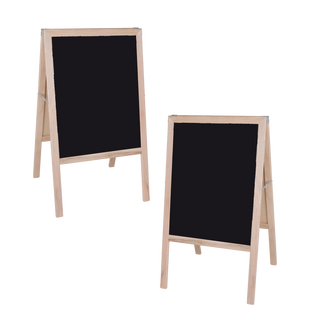 Natural Hardwood Marquee Easel with Black Dry Erase Surface_main Natural Hardwood Marquee Easel with Black Dry Erase Surface_main