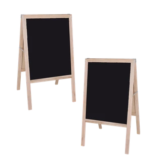Natural Wood Marquee Easel with Black Dry Erase Surface_main