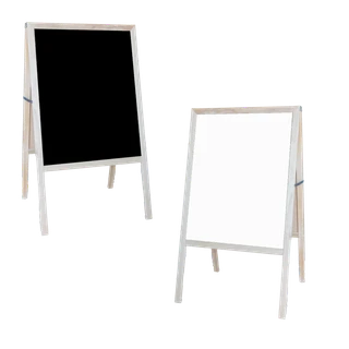 Natural Wood Marquee Easel with White & Black Dry Erase Surfaces_main