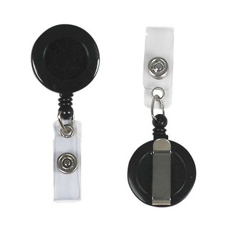 Retracting ID Card Reels, Black, Belt Clip with Snap-on ID Strap, 25/BX 211198