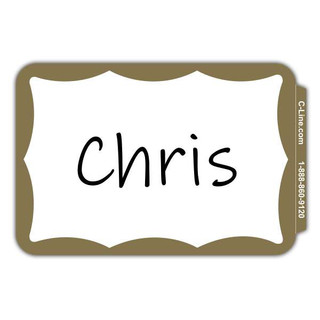 Pressure Sensitive Badges, Border, Gold, 3 1/2 x 2 1/4, 100/BX (Set of 10 BX) 211278