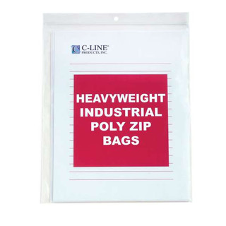 Heavyweight Industrial Poly Zip Bags, 8 1/2 x 11, 50/BX 211608