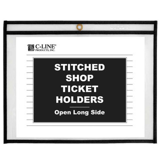 Shop Ticket Holders, Stitched, both sides clear, Open long side, 11 x 8 1/2, 25/BX 211616