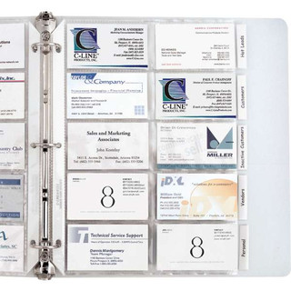 Business Card Holder, Poly with Tabs, Holds 20 Cards/Page, 11 x 8 1/2, 5/PK (Set of 5 PK) 211644