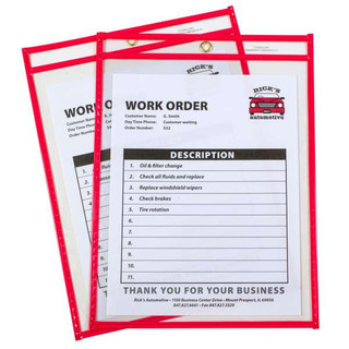 Neon Shop Ticket Holder, Red, Stitched, Both Sides Clear, 9 x 12, 15EA/BX 211682