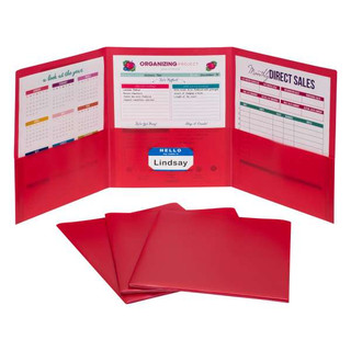 3-Pocket Poly Portfolios, Red, 1/EA (Set of 24 EA) 211798