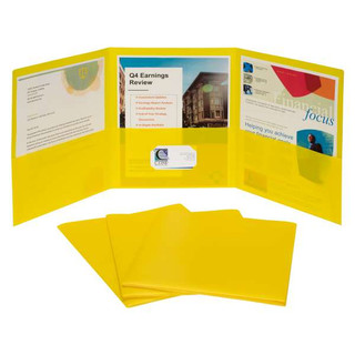 3-Pocket Poly Portfolios, Yellow, 1/EA (Set of 24 EA) 211802