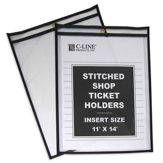 Shop Ticket Holders, Stitched, both sides clear, 11 x 14, 25/BX 211832