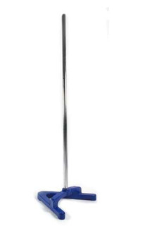 A-Shaped Retort Base & Rod Set - 8.5" x 8.5" Base, 23.6" Rod - Heavy Duty, Corrosion Resistant Steel - 12mm Diameter Rod 212048