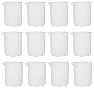 12 pack - 500ml Polypropylene Beakers with Spout and 20ml graduations 212174