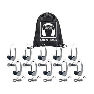 Pack of 10 - Sack-O-Phones, HA1A Personal-Sized Headsets