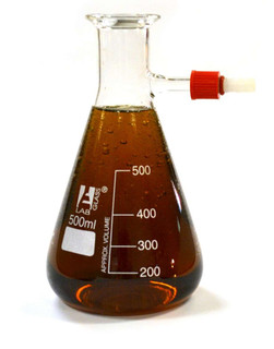 2 Pack Filter Flasks, 500ml - Borosilicate Glass with Glass Side Arm and Plastic Tube 212148