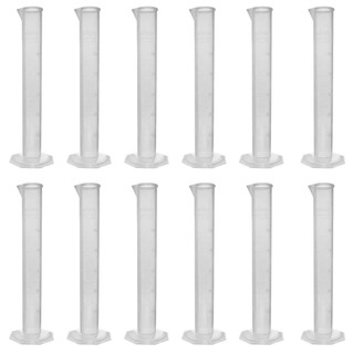 12 Pack - 50ml Graduated Measuring Cylinders - Polypropylene 212156