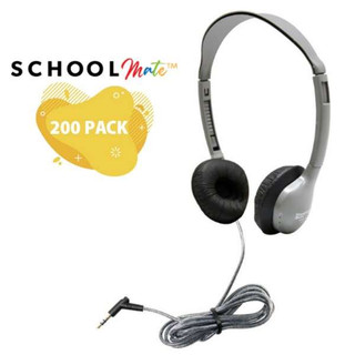 SchoolMate Personal-Sized Headphone with Leatherette Cushions - 200 Pack 212502