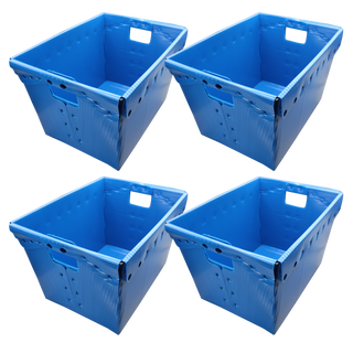 Durable Blue Plastic Postal Storage Totes Pack of 4_4
