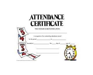 Attendance Certificate - Pack of 30