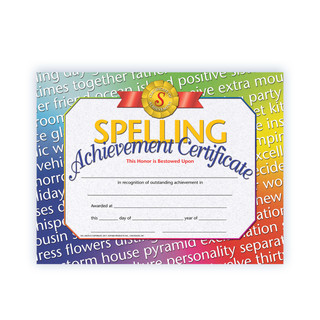 Spelling Achievement Certificate - Pack of 30, Educational Main image