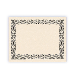 Art Deco Certificate Set: Maroon Border Paper, Folders, Gold