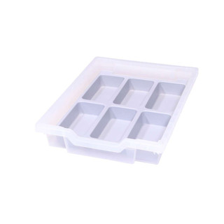 Gratnells F1 Tray Inserts, 6 Compartments, Gray, Organizing Accessory, Fits Shallow F1 Trays (6 Pack) 221066