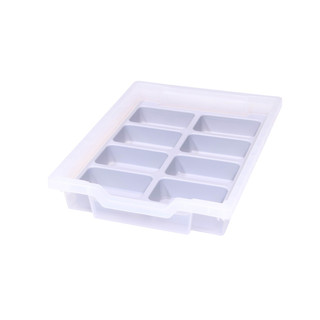 Gratnells F1 Tray Inserts, 8 Compartments, Gray, Organizing Accessory, Fits Shallow F1 Trays (6 Pack)