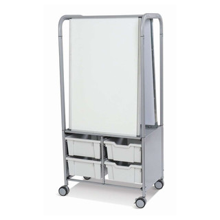 Gratnells MakerHub Features a Durable Metal Frame, Includes 2 Magnetic Boards and 4 Deep F2 Trays in Light Gray Overall Dimensions: 27" x 17" x 56" (MST054419) 221422