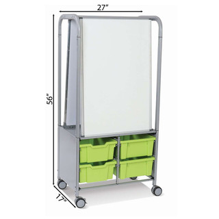 Gratnells MakerHub Features a Durable Metal Frame, Includes 2 Magnetic Boards and 4 Deep F2 Trays in Jolly Lime Overall Dimensions: 27" x 17" x 56" (MST054436)_main