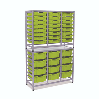 Dynamis Combo Cart Silver Frame with feet 24- 3 inch and 12- 6 inch deep Jolly Lime Trays. Overall Dimensions: 41.5" x 16.6" x 67.2" 221718 Dynamis Combo Cart Silver Frame with feet 24- 3 inch and 12- 6 inch deep Jolly Lime Trays. Overall Dimensions: 41.5" x 16.6" x 67.2" 221718