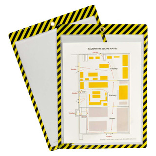 Safety Striped Shop Ticket Holders, Yellow/Black Stripes 222102