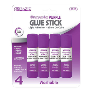 0.28 oz (8g) Washable Disappearing Purple Glue Stick (4/Pack) 24 packs 222320