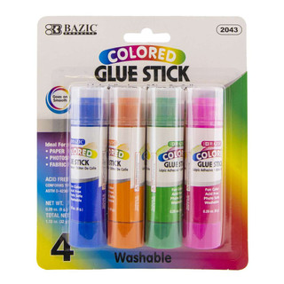 0.28 oz (8g) 4 Washable Colored Glue Stick 24 packs 222334