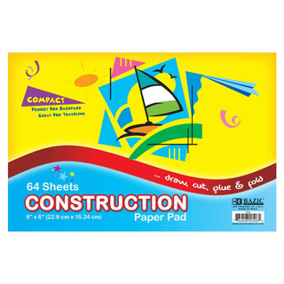 64 Ct. 6" X 9" Mini Construction Paper Pad 48 packs 222374