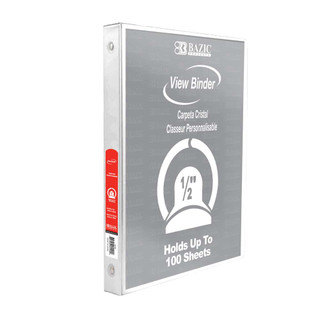 1/2" White 3-Ring View Binder w/ 2-Pockets 12 Packs 222484