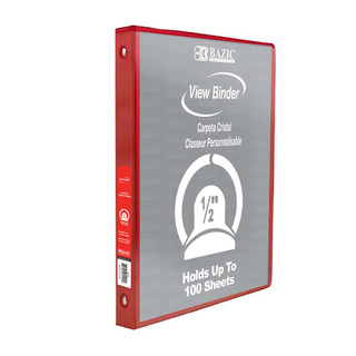 1/2" Red 3-Ring View Binder w/ 2-Pockets 12 Packs 222520 1/2" Red 3-Ring View Binder w/ 2-Pockets 12 Packs 222520
