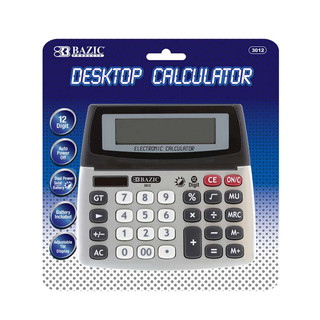 12-Digit Dual Power Desktop Calculator w/ Adjustable Display 12 Packs 222614