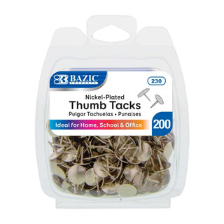 Nickel (Silver) Thumb Tack (200/Pack) 24 Packs 222690