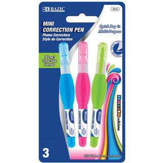 0.1 fl oz (3ml) Metal Tip Mini Correction Pen (3/Pack) 24 Packs_main