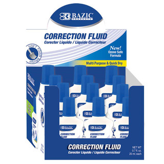0.7 FL OZ (20 mL) Correction Fluid w/ Foam Brush 12 Packs 222738